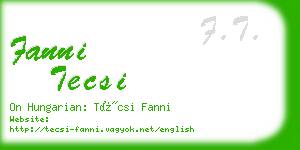 fanni tecsi business card